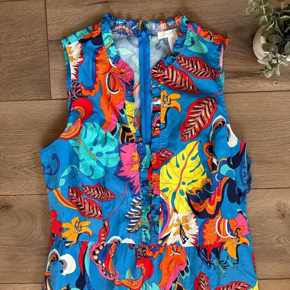 NWT London Times Floral Multicolor Maxi Dress Size 10 - Picture 3 of 8